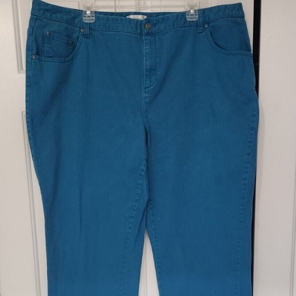 CJ Banks jeans 24W plus size  NWOT Teal - Picture 1 of 10